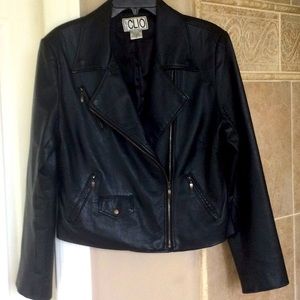 Cleo Black Leather Moto Jacket